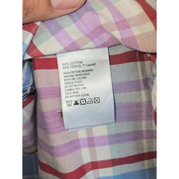 Tommy Bahama Mens Plaid Button-Up Shirt XLT - Picture 6 of 7